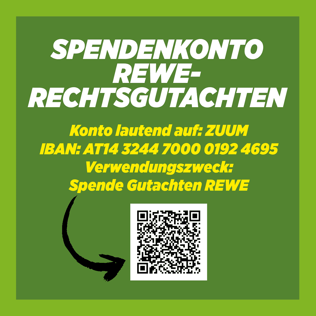 Spendenaufruf für Unterstützung Rechtsgutachten IBAN: AT14 3244 7000 0192 4695