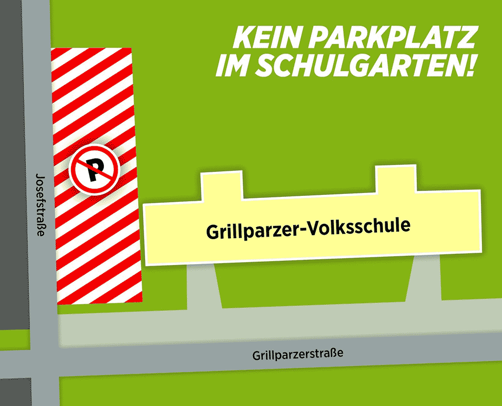 Plan Grillparzer-Schulgarten / Parkplatz